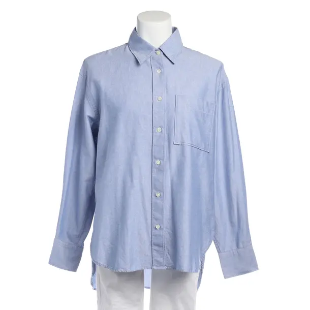 Blouse in Blue, Cotton, Closed