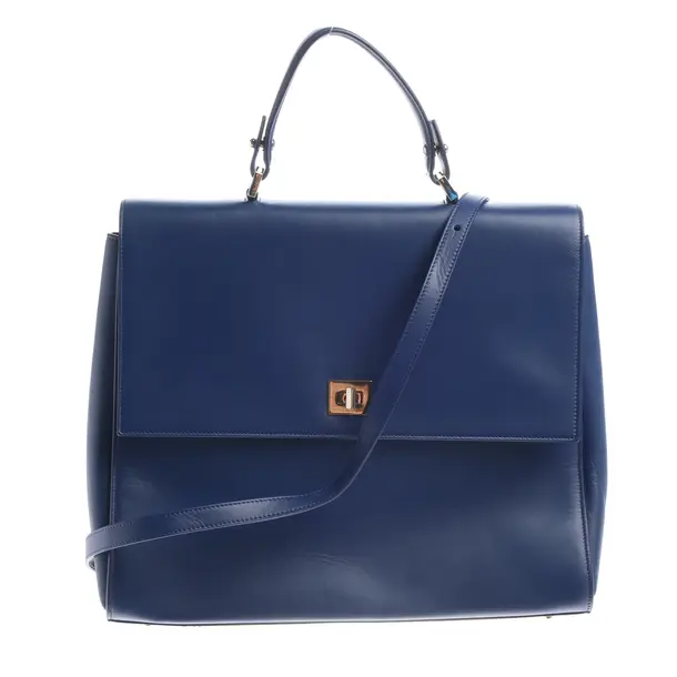 Handtasche in Blau, Leder, Hugo Boss