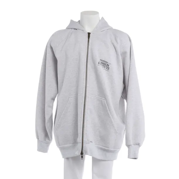 Zip-Up Hoodie in Gray, Cotton, Balenciaga