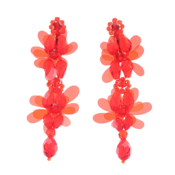 Earrings in Red, Metal (metallic, metallized), Simone Rocha