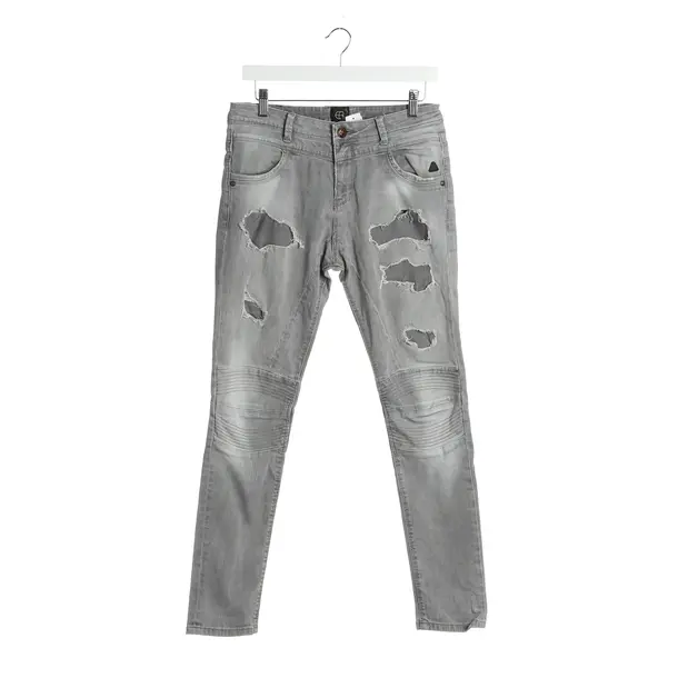 Jeans Straight Fit in Grau, Baumwolle, Elias Rumelis