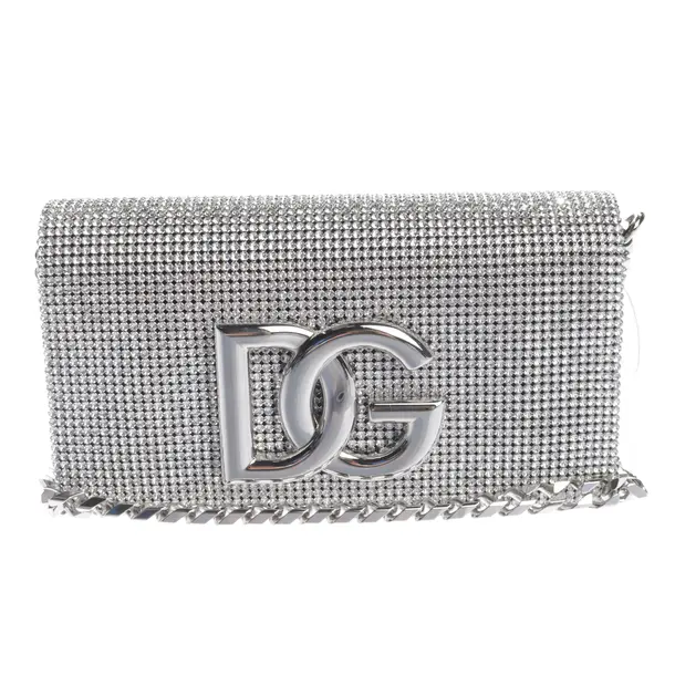 Evening Bag, in Silver, Leather, Dolce & Gabbana