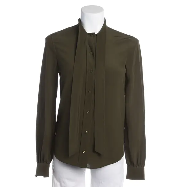 Bluse, in Dunkelgrün, Seide, Saint Laurent