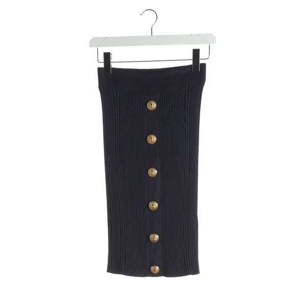 Skirt, in Navy, Viscose, Balmain