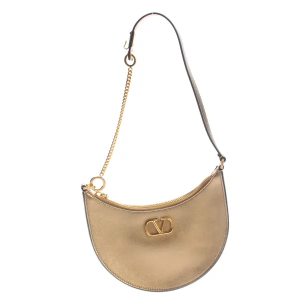 Evening Bag, in Gold, Leather, Valentino