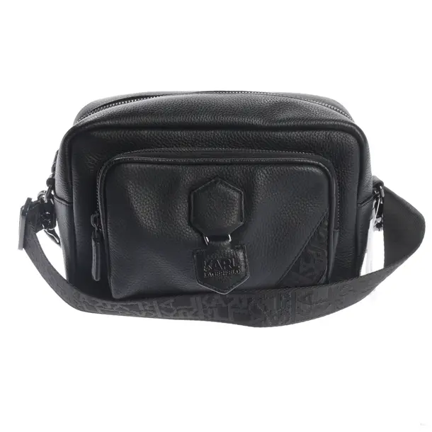 Shoulder Bag, in Black, Leather, Karl Lagerfeld