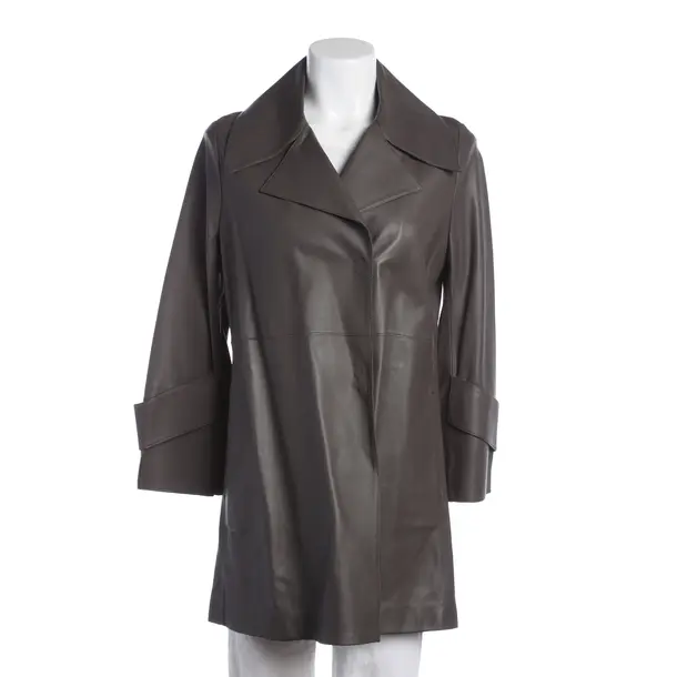 Leather Coat, in Gray, Leather, Dorothee Schumacher