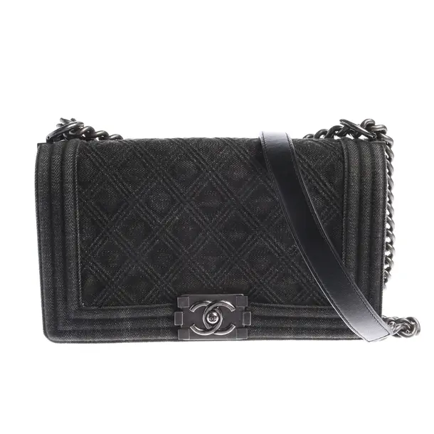 Umhängetasche, in Schwarz, Baumwolle, Chanel
