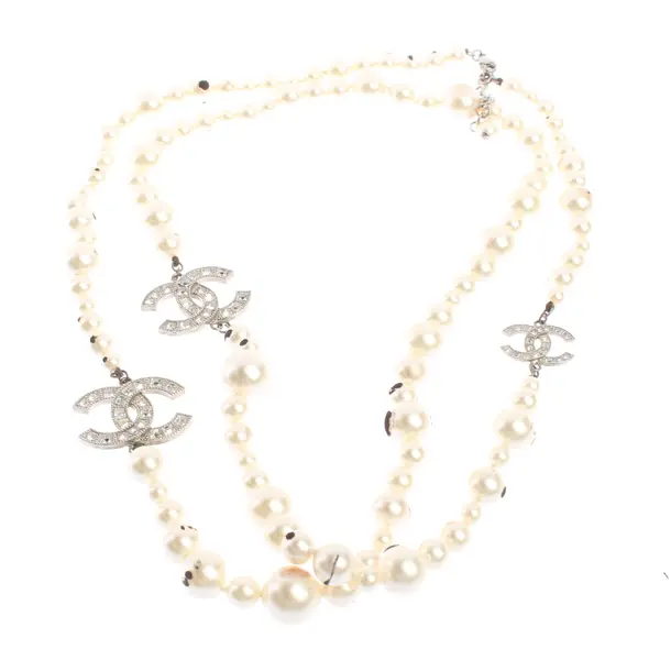 Halskette, in Beige, Sonstige Fasern, Chanel