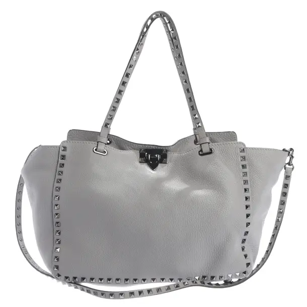 Umhängetasche, in Hellgrau, Leder, Valentino