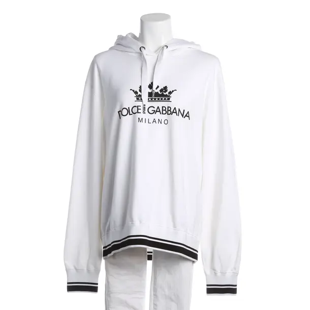 Hoodie, in Cream, Baumwolle, Dolce & Gabbana