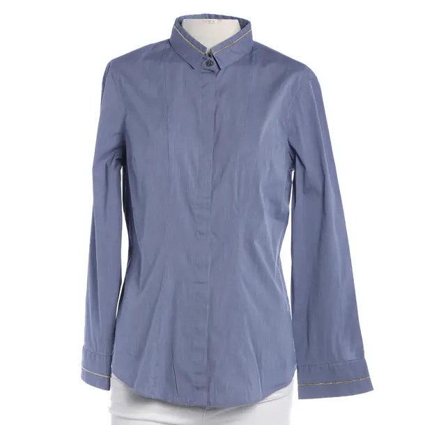 Blouse, in Blue, Cotton, Brunello Cucinelli