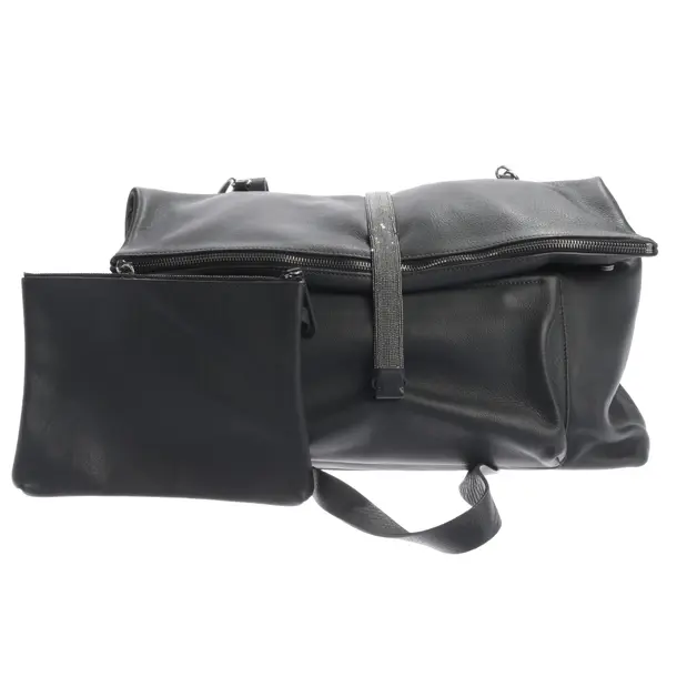 Shoulder Bag, in Gray, Leather, Brunello Cucinelli