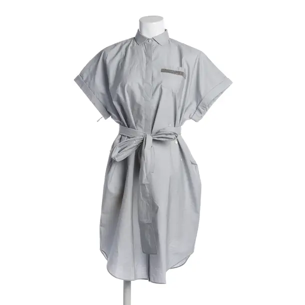 Dress, in Light Gray, Cotton, Brunello Cucinelli