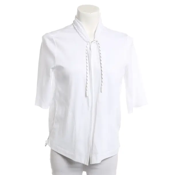 Zip-up Hoodie, in White, Cotton, Marc Cain Sports