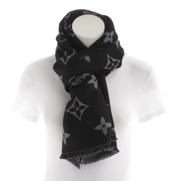 Schal, in Schwarz, Wolle, Louis Vuitton