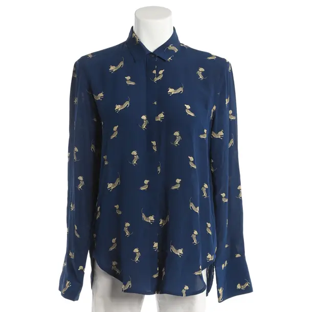 Blouse, in Navy, Silk, 0039 Italy