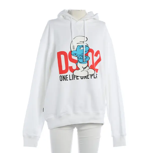 Felpa con cappuccio, in Bianco, Cotone, Dsquared