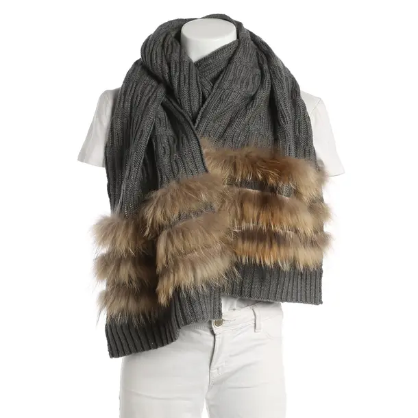 Scarf, in Gray, Wool, Max Mara