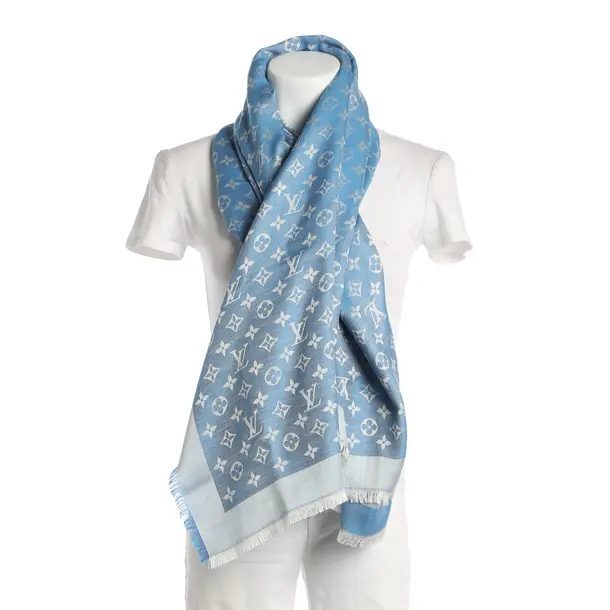 Shawl, in Light Blue, Silk, Louis Vuitton