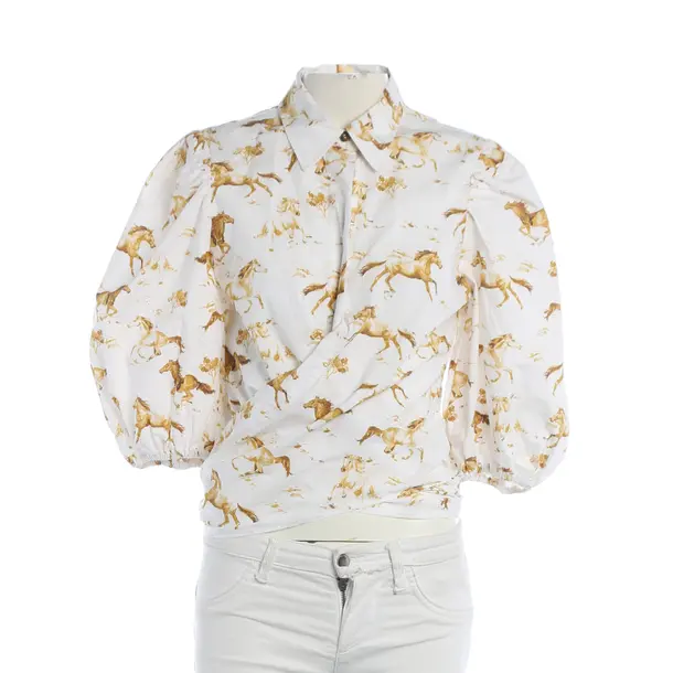 Bluse, in Weiß, Baumwolle, Ganni