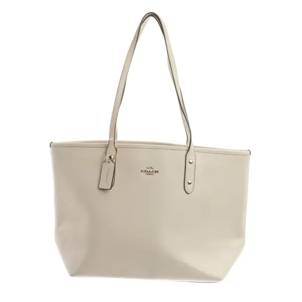Schultertasche, in Beige, Leder, Coach