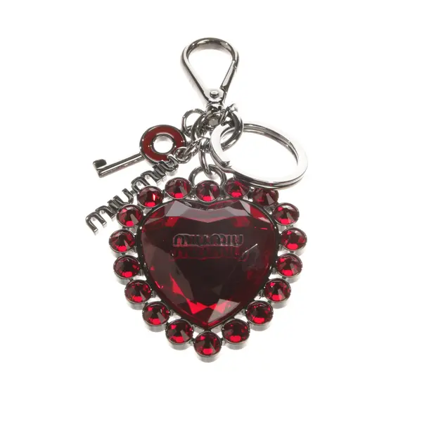 Keyring, in Red, Metal (metallic, metallised), Miu Miu