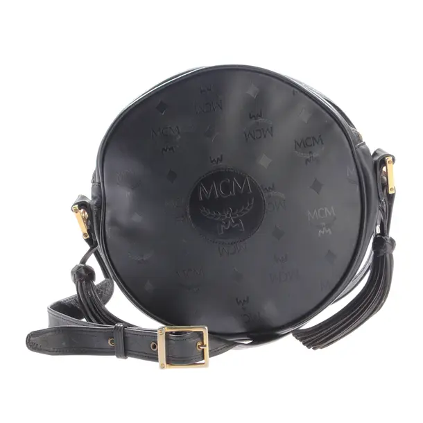 Schultertasche, in Schwarz, Polyurethan, MCM