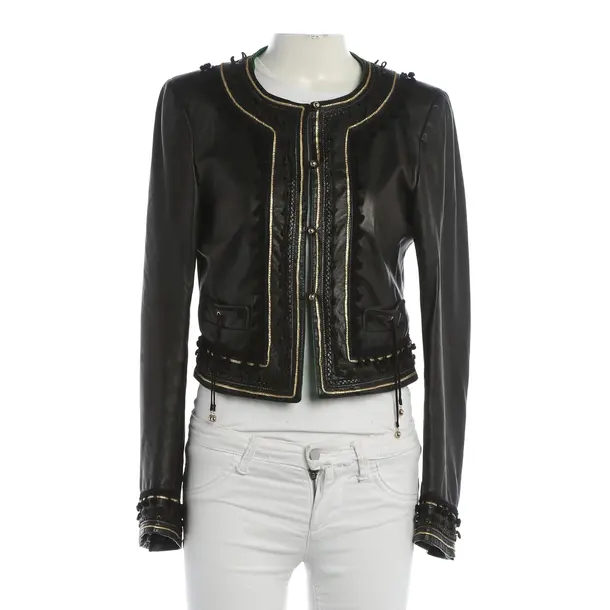 Blazer, in Schwarz, Leder, Roberto Cavalli