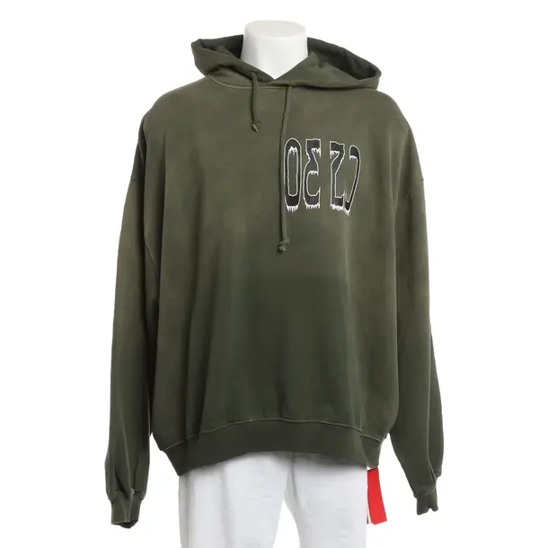 Felpa con cappuccio, in Verde, Cotone, 032c