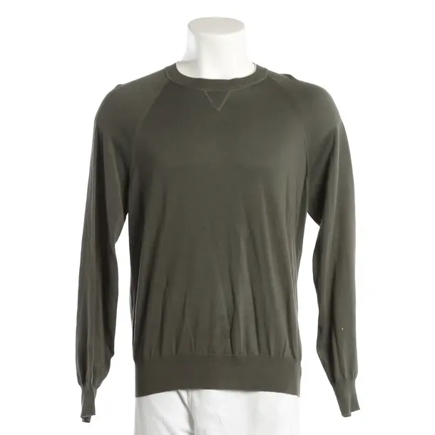 Pullover, in Grün, Baumwolle, Brunello Cucinelli