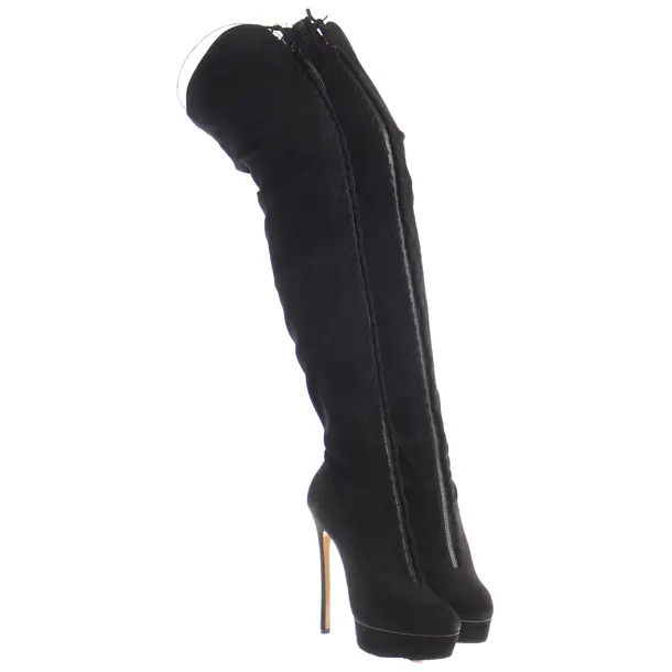 Overkneestiefel, in Schwarz, Casadei