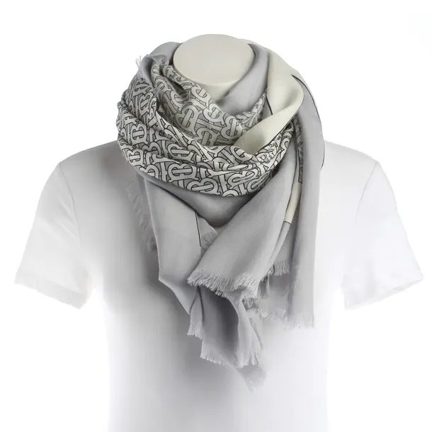 Shawl, in Light Gray, Silk, Burberry
