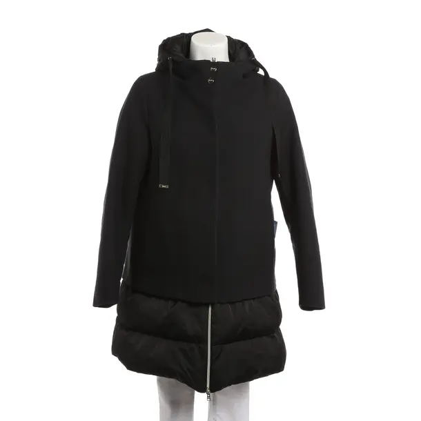 Winter Coat, in Black, Cotton, Herno