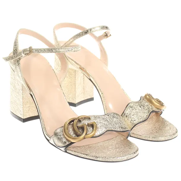 Sandaletten, in Gold, Gucci