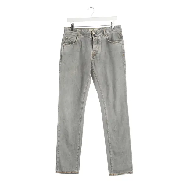 Jeans Slim Fit, in Hellgrau, Polyester, Borrelli