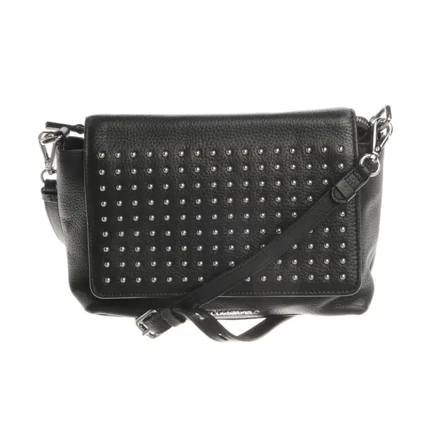 Shoulder Bag, in Black, Leather, Karl Lagerfeld