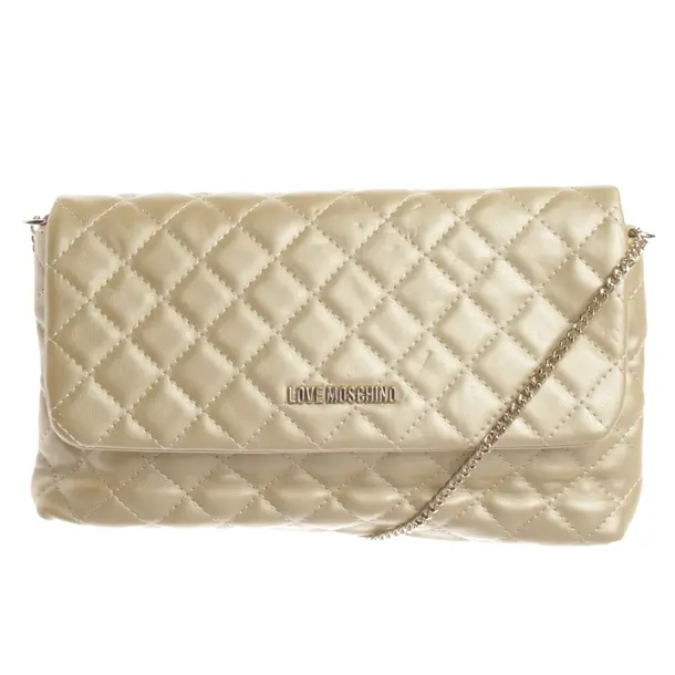 Abendtasche, in Gold, Leder, Love Moschino