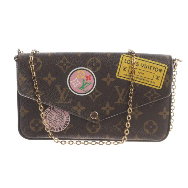 Wallet on Chain, in Braun, Canvas, Louis Vuitton