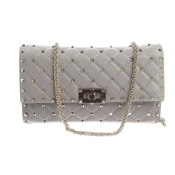 Evening Bag, in Gray, Leather, Valentino