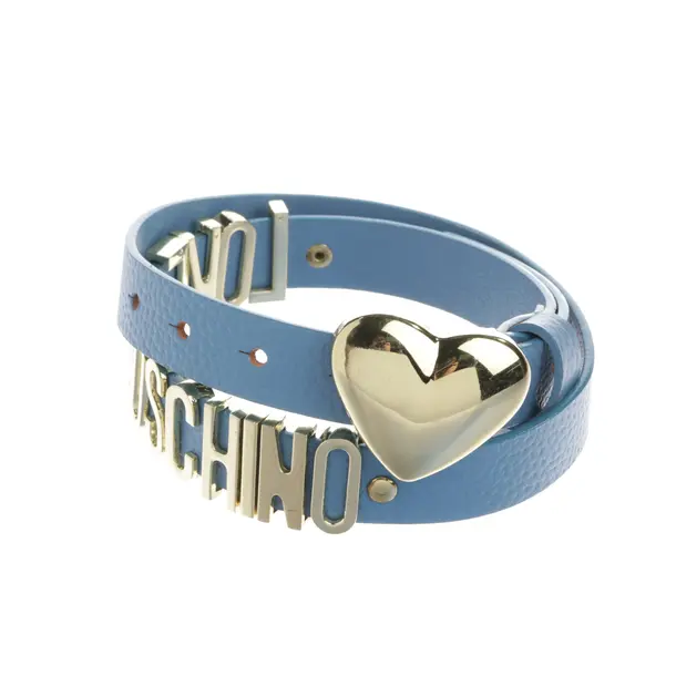 Gürtel, in Blau, Leder, Love Moschino