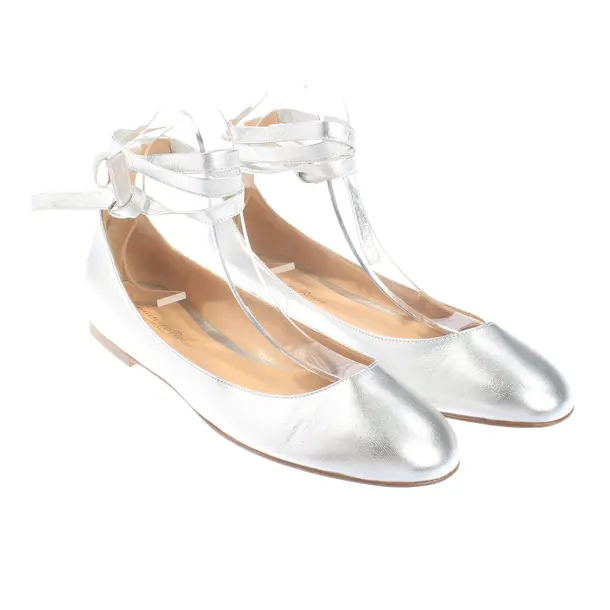 Ballet Flats, in Silver, Gianvito Rossi