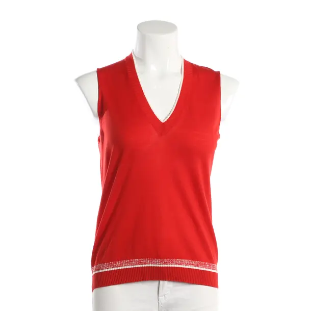 Sweater Vest, in Red, Cotton, Marc Cain