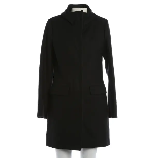 Mid-Season Coat, in Black, Wool, Closed
