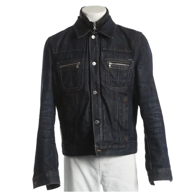 Mid-Season Jacket, in Blue, Cotton, Prada