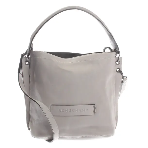 Schultertasche, in Grau, Leder, Longchamp