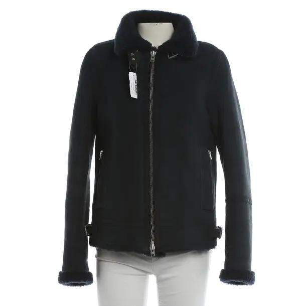 LeatherJacket, in Blue, Leather, Closed