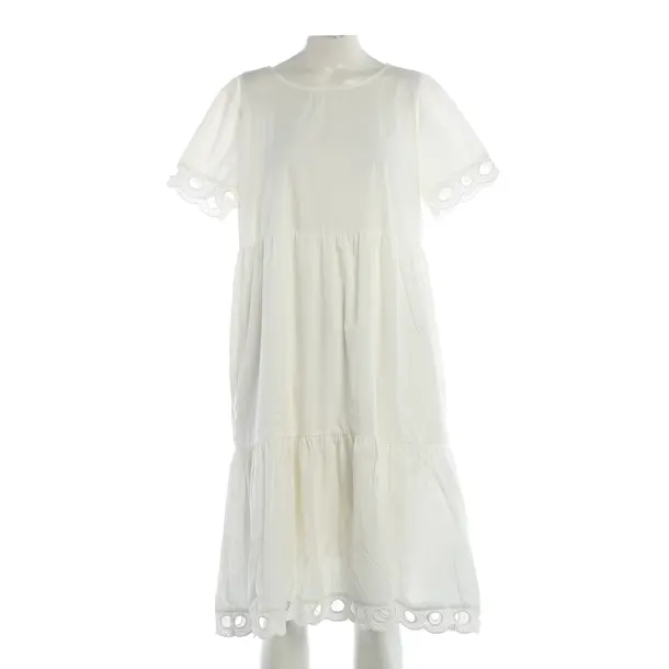 Dress, in White, Cotton, Riani