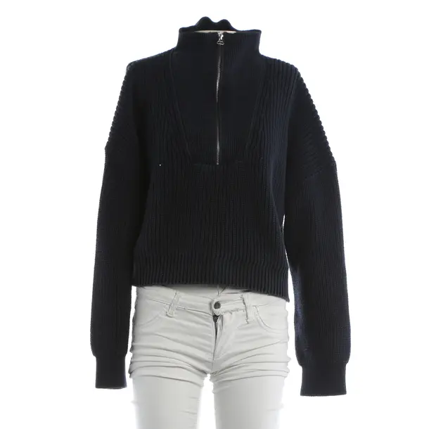 Pullover, in Navy, Baumwolle, Closed