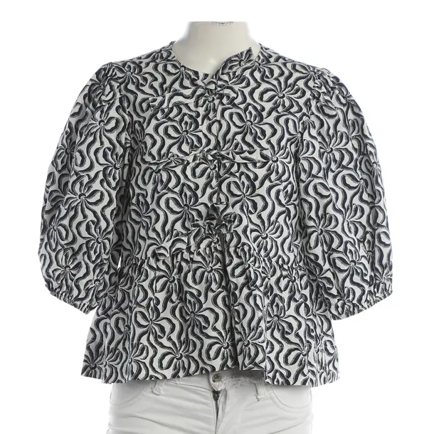 Blouse, in Navy, Cotton, Ganni